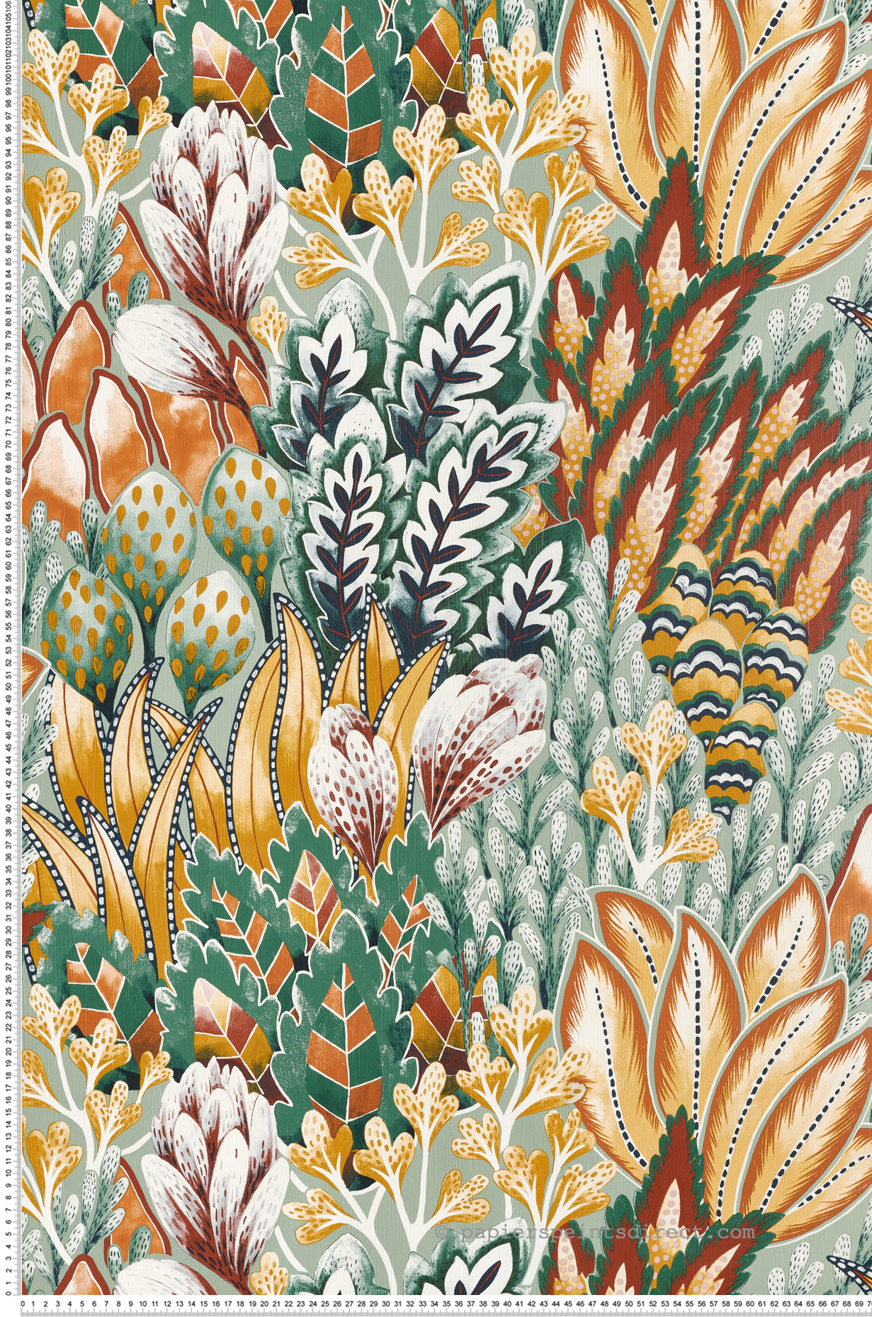 Papier peint Nature Avicennia vert sauge - Karabane de Casamance | Réf. CAS-75162652