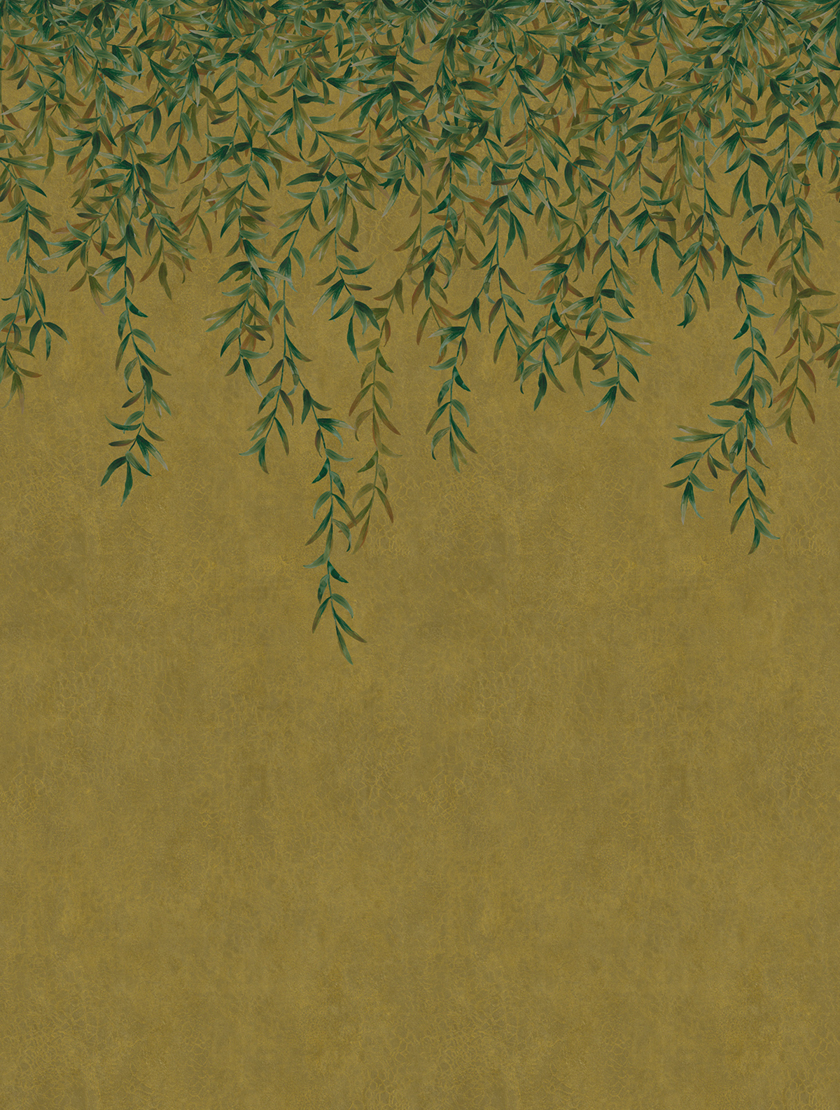 Papier peint panoramique Feuille Retombant Greenery ocre - Panorama 2 de Lutèce | Réf. LTC-PAN1464C