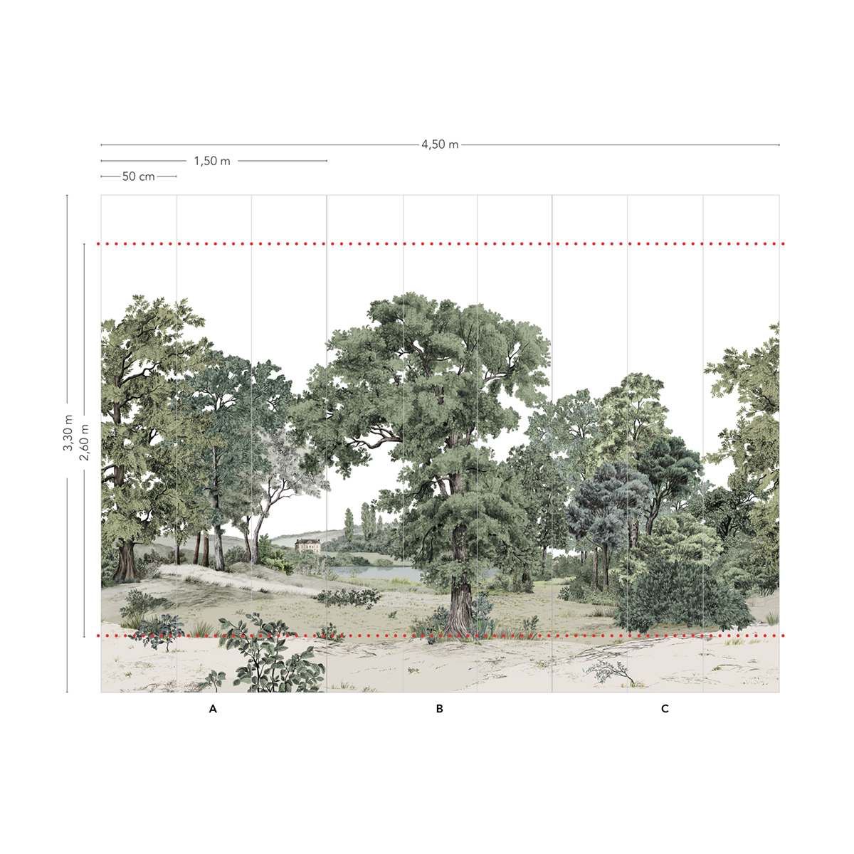 Papier peint panoramique Paysage Domaniale Noir et Blanc A+B+C - 1/2/3/4/5/6/7/8/9 AMBr - Isidore Leroy