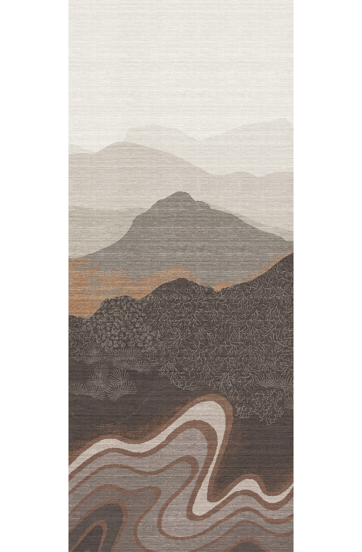 Papier peint panoramique Montagne Nebula anthracite - A H260 - Amazone de Masureel | Réf. MAS-DGZON2031-260