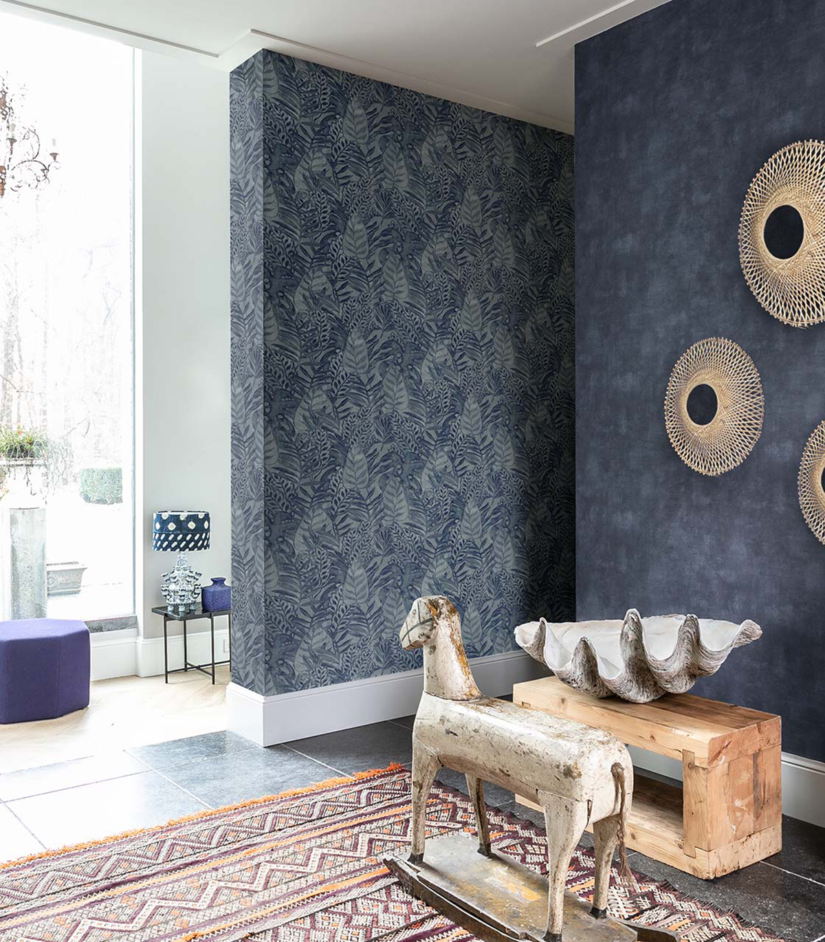 Papier peint Feuillage bleu - Maori de Montecolino | Réf. MC-TA25063