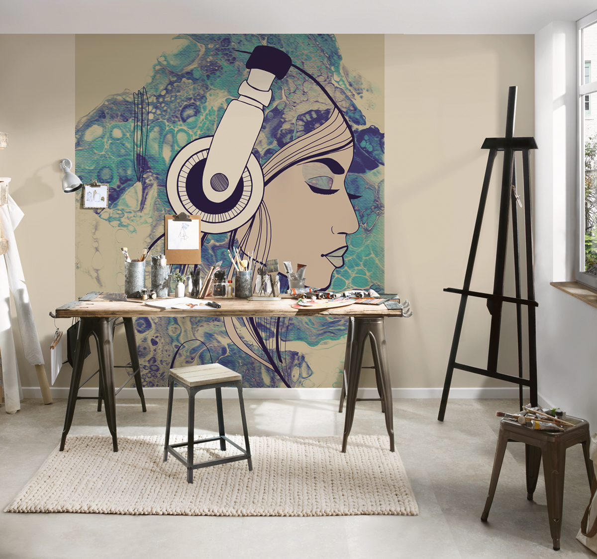 Papier peint panoramique Portrait Acryl Lady 2 - Référence DD120025 - Intissé 200g/m2 - Standard 200 x 270