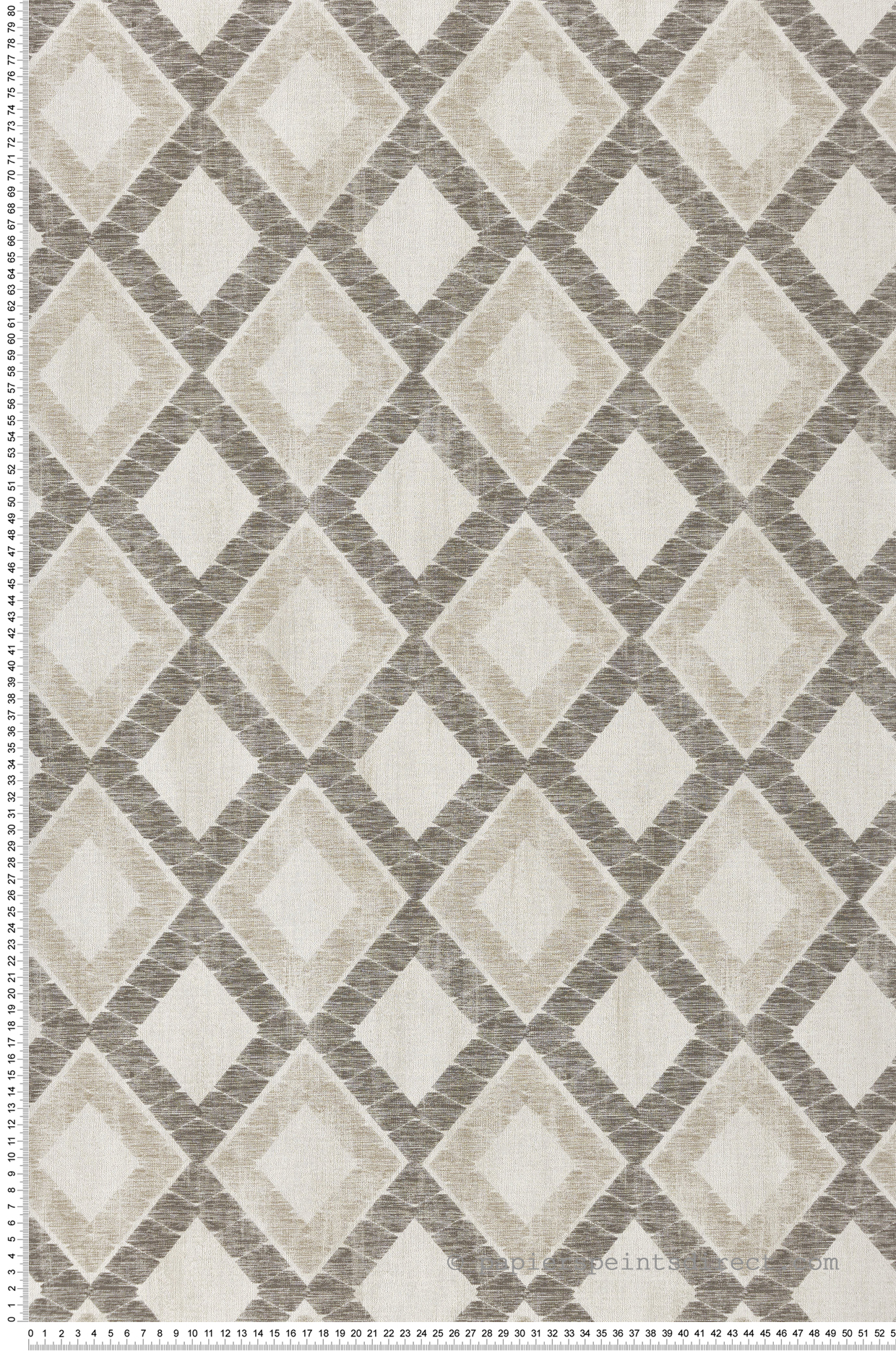Papier peint Losanges Ikat taupe charbon - Les Essentiels de Lutèce | Réf. LTC-51201507