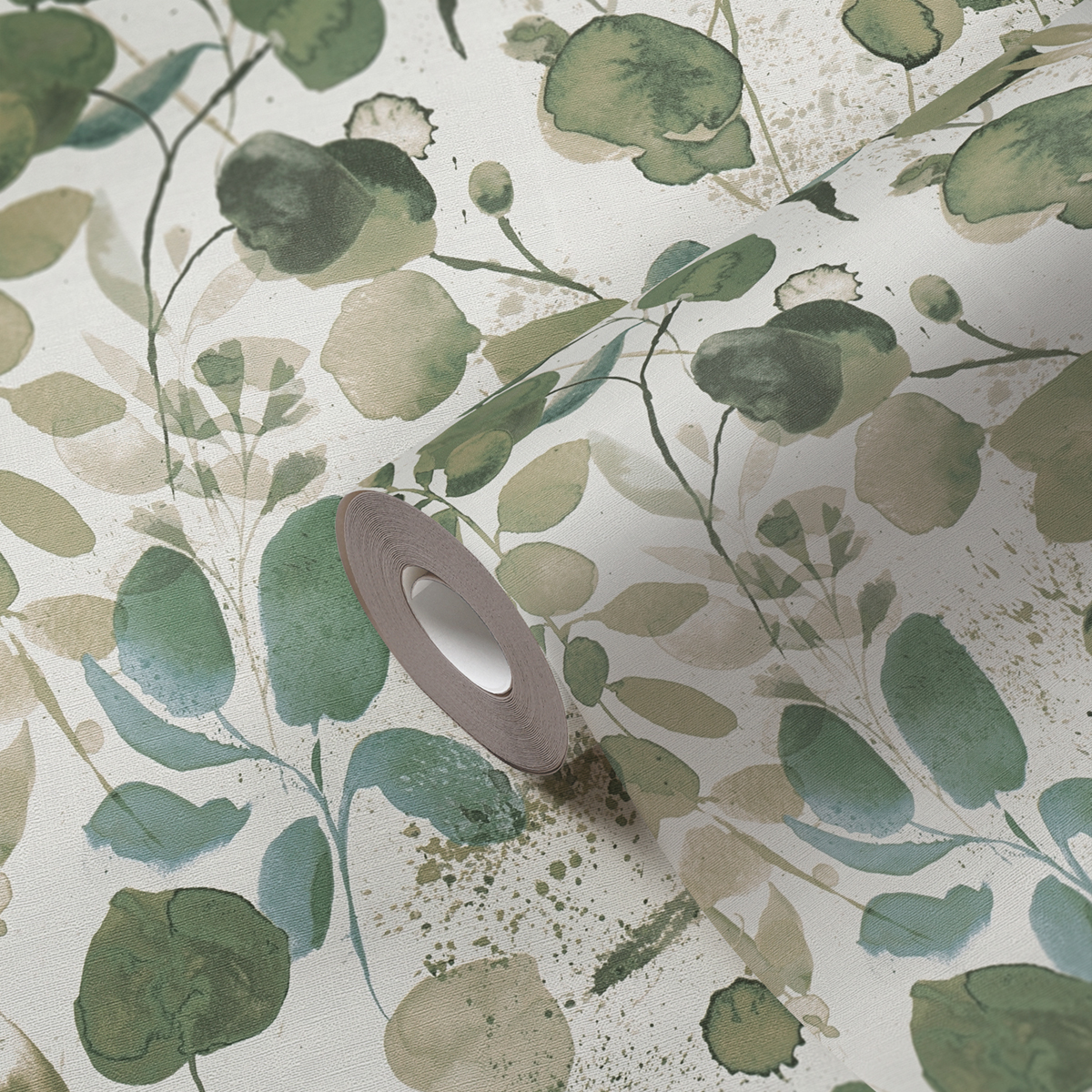 Papier peint Herbier Aquarelle vert - Aquarell Dreams d'A.S. Création AMB2| Réf. AS-396971