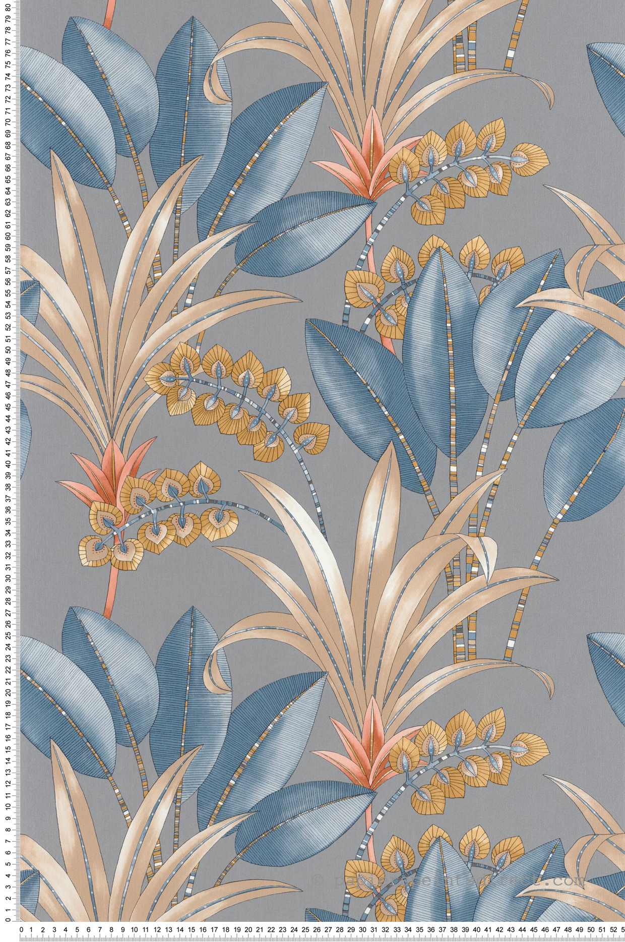 Papier peint Jungle Palma gris bleu - Nicaragua de Casadéco | Réf. NICA86419353