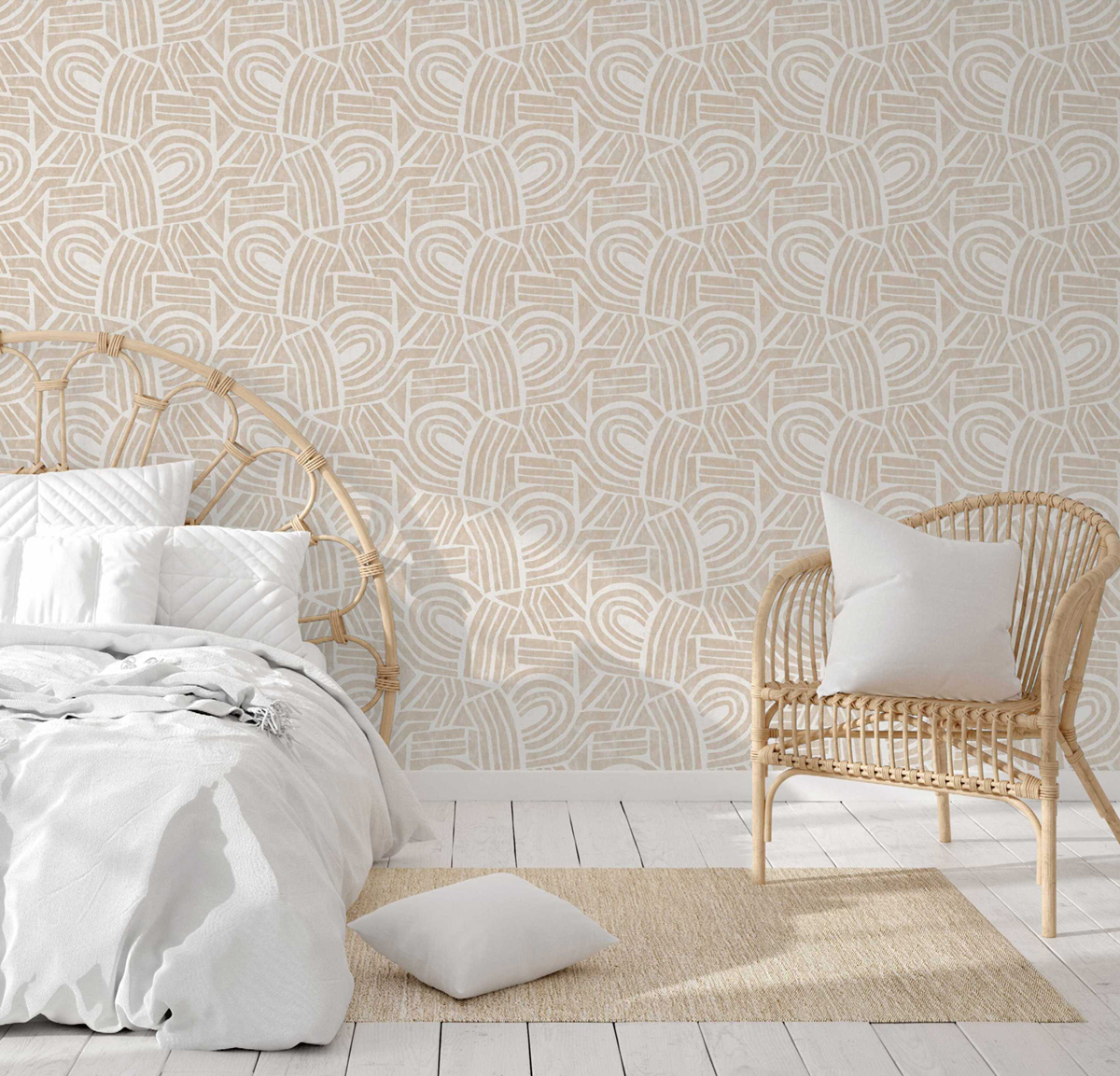 Papier peint Formes Géométriques rose chair - Poésie de Lutèce | Réf. LTC-51253603