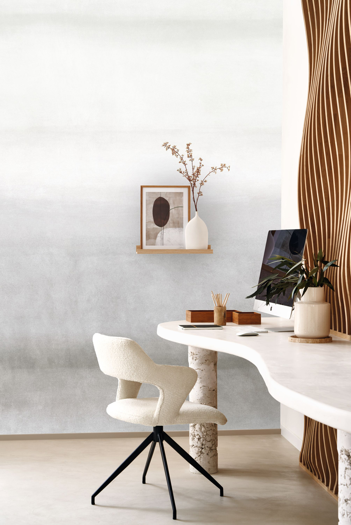 Papier peint panoramique Tie and Dye Aurora M gris brume - So Color 5 de Casadéco | Réf. COLR89449203