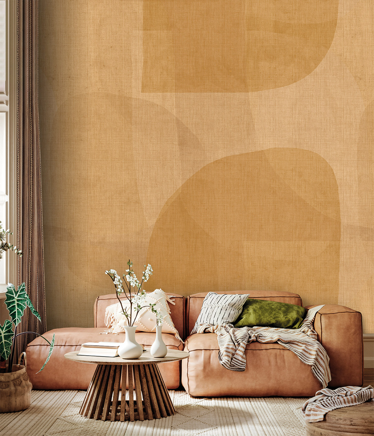 Papier peint Formes Artistiques jaune - Atacama de Montecolino | Réf. MC-IMD28133