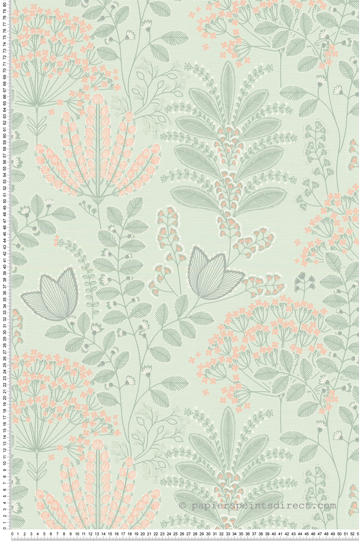 Papier peint Fleurs Enfantin Achillae vert - Famous Garden d'A.S. Création | Réf. AS-393493