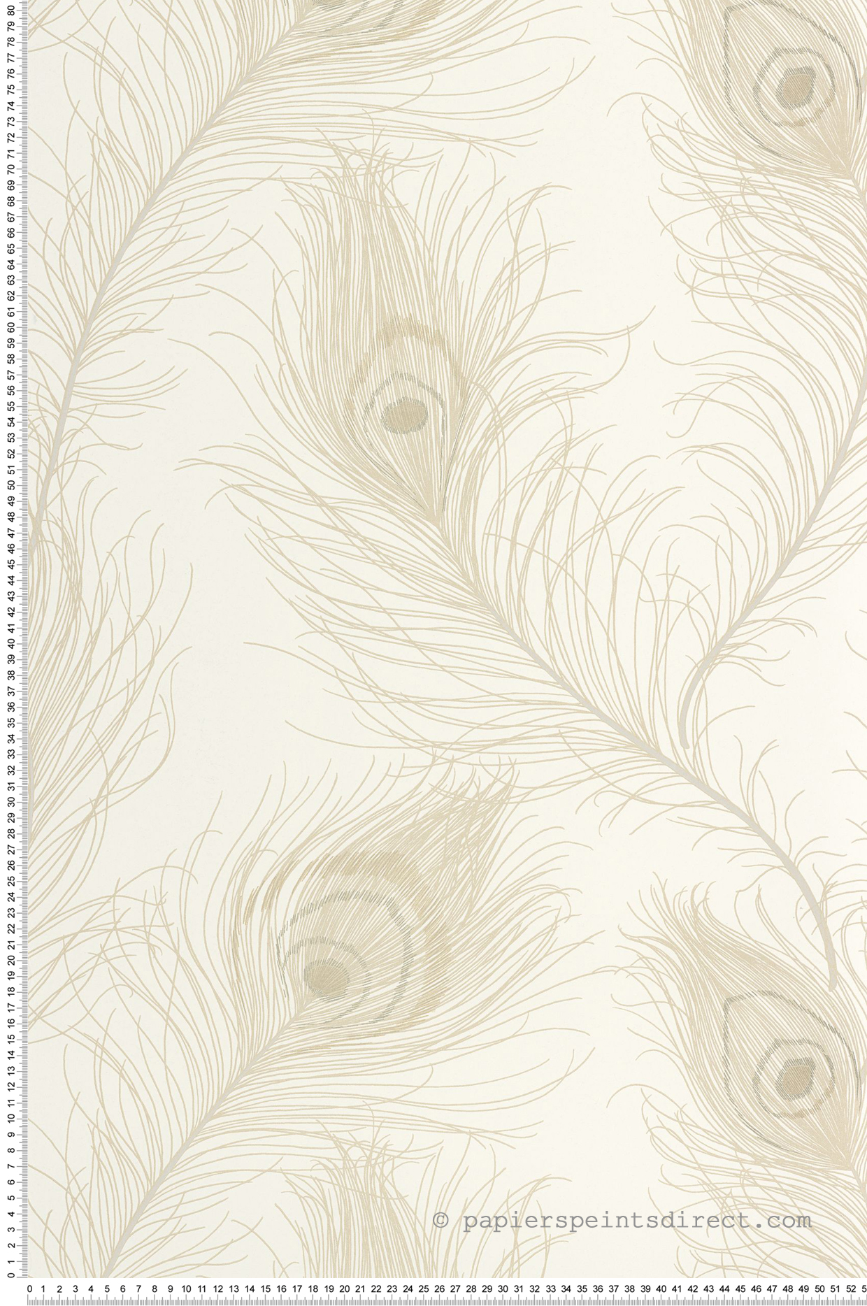 Papier peint Plume Paon Revue nacré - Années Folles de Casadéco | Réf. ANFO201072222