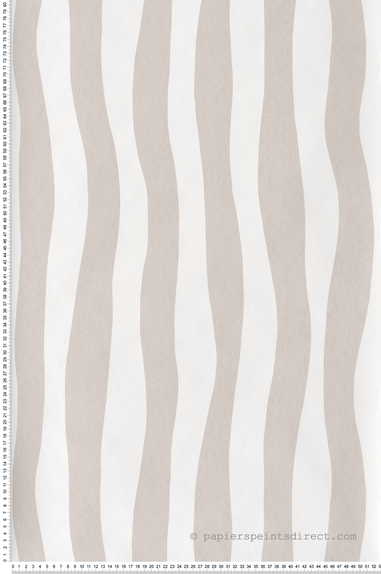 Papier peint Rayure Zèbre Sundae grège clair - L'Ile aux Oiseaux de Casamance | Réf. CAS-75913058