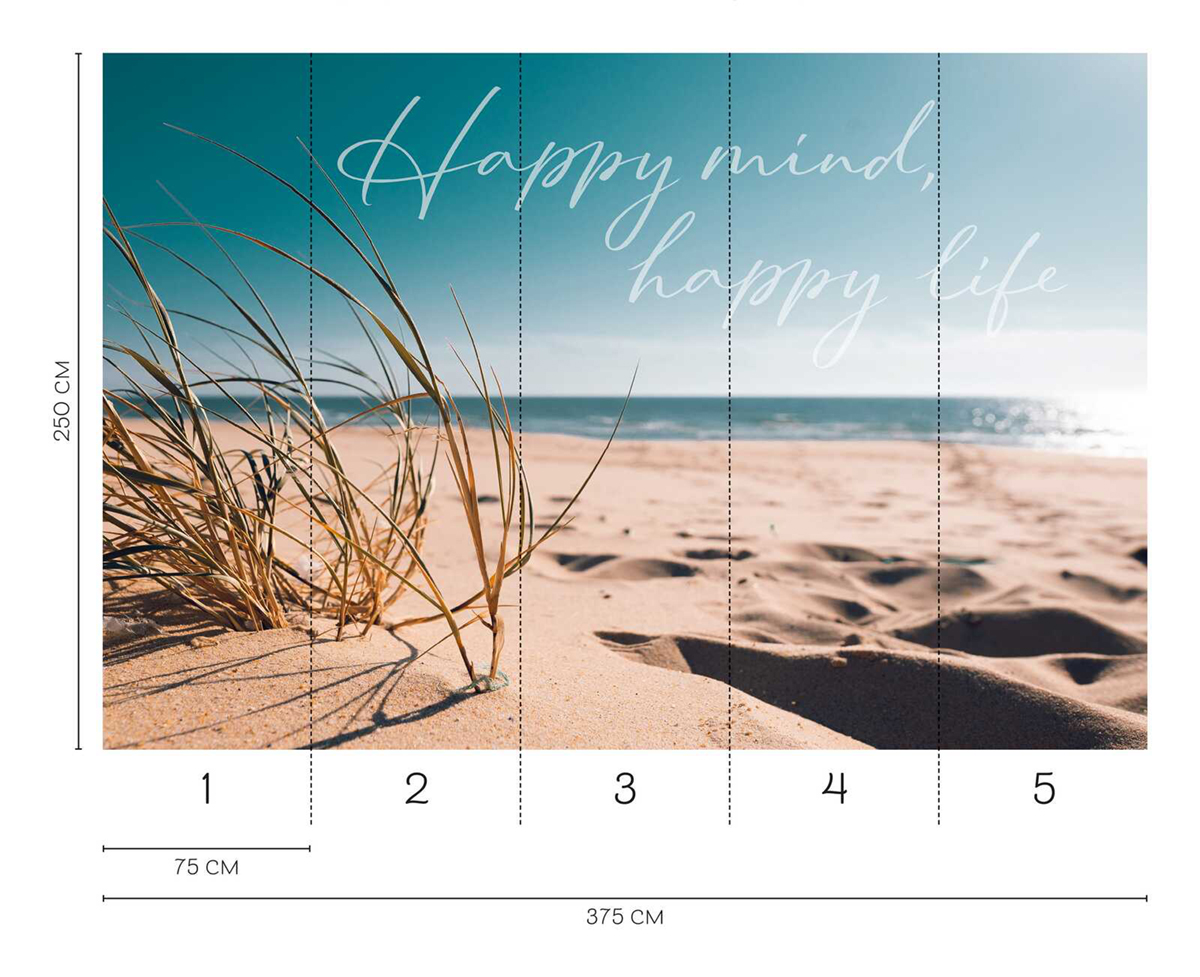 Papier peint panoramique Plage Happy Mind - Wall Love d'A.S. Création REGLE | Réf. DD129611