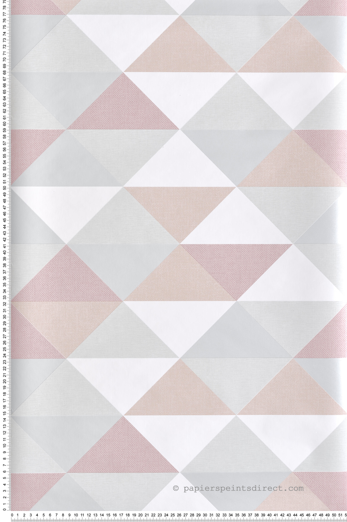 Papier peint adhésif Triangles Géo Pastel argent rose - Les Adhésifs de Lutèce | Réf. LTC-NW31100