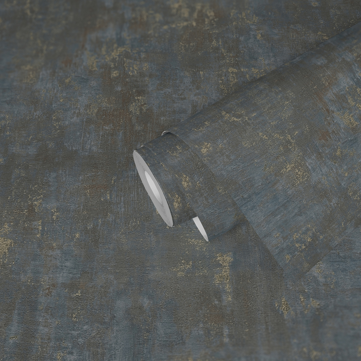 Papier peint Imitation Béton Industriel bleu doré - Stories of Life d'A.S. Création AMB2 | Réf. AS-396701