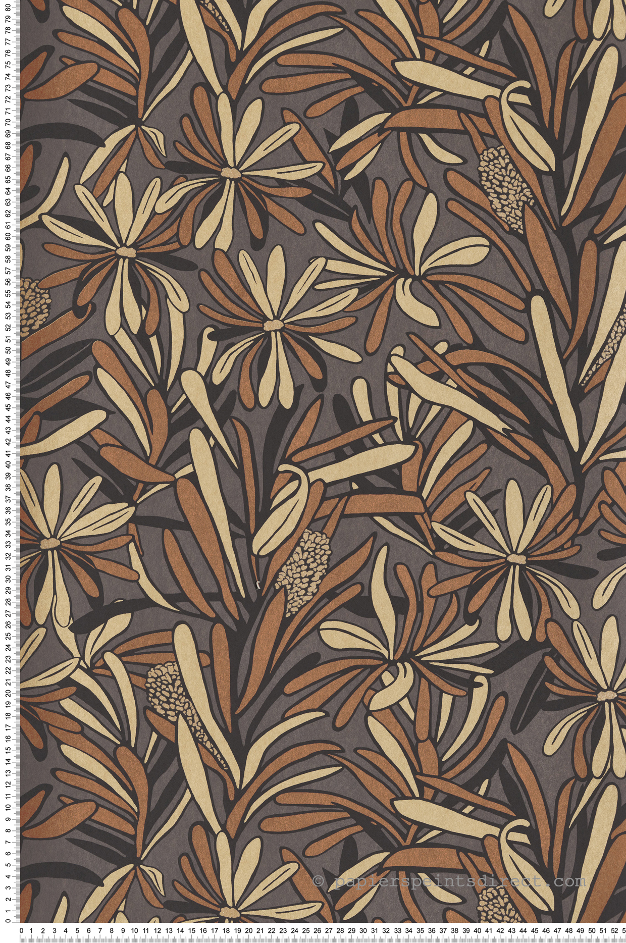 Papier peint Fleur Feuillage marron beige - Merida de Montecolino | Réf. MC-BA26072