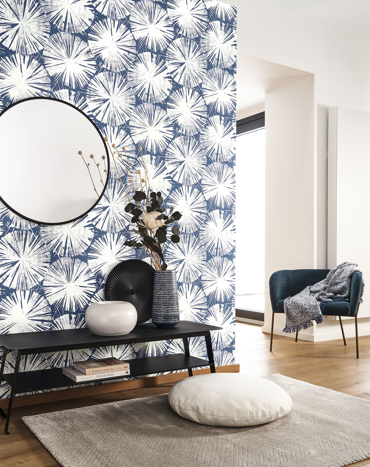 Papier peint Feuille Nénuphare bleu - Gingko de Casadéco | AMB Réf. GINK86226506