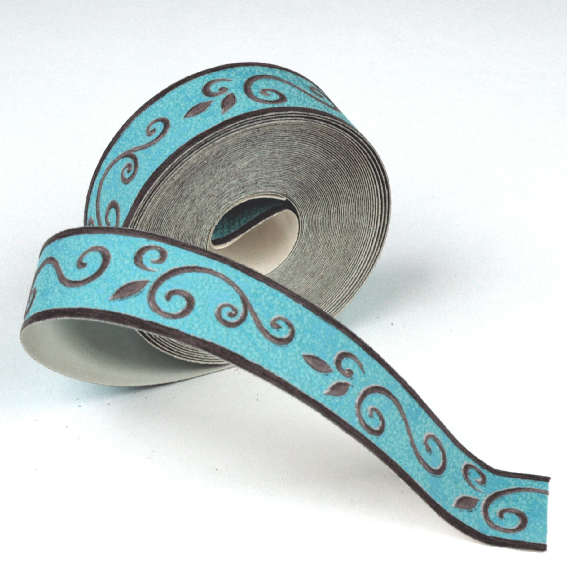 Galon Arabesques bleu et gris - Collection Bordures & Galons de Montecolino