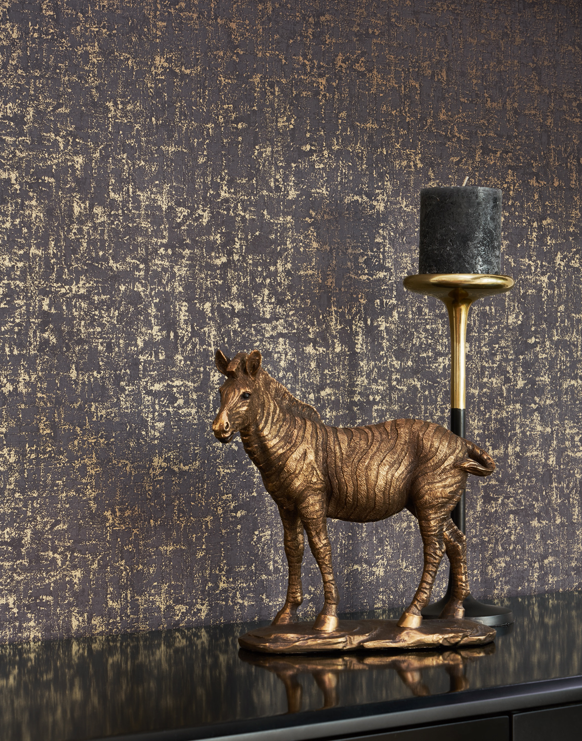 Papier peint Faux Uni Métallisé Jazz anthracite - 1930 de Casadéco | Réf. MNCT85759408