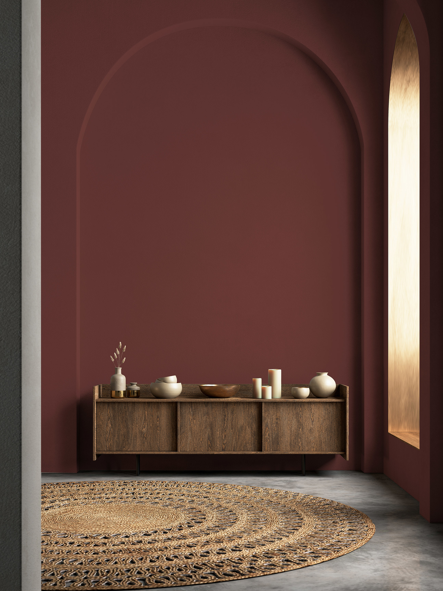 Photo numéro 2 d'une pièce avec un mur peint avec la peinture  Puro rouge varied red - c2021