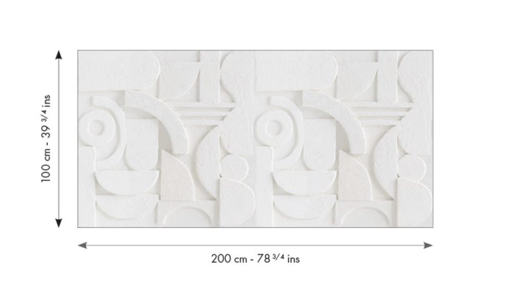 Papier peint Soubassement Forme Minérale S blanc - Reliefs de Casélio RAPPORT | Réf. RLF106280000
