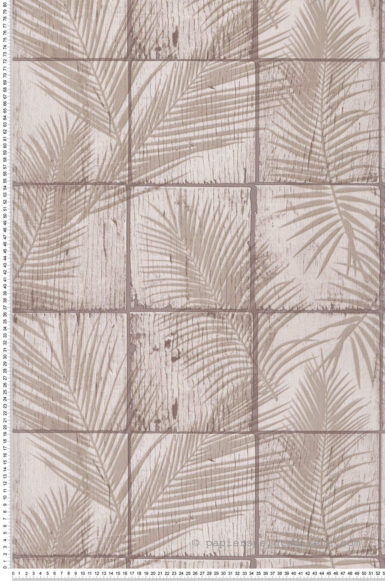Papier Peint Feuille Tropicale Wood taupe - Nomade d'Ugépa | Réf. UGP-M68907