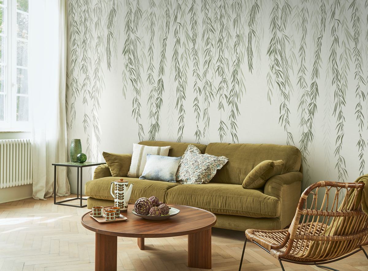 Papier peint panoramique Feuillage Murmures d'Automne S vert lichen 200X250 - Wonderwalls 2 de Casadéco | Réf. WDWD200157105