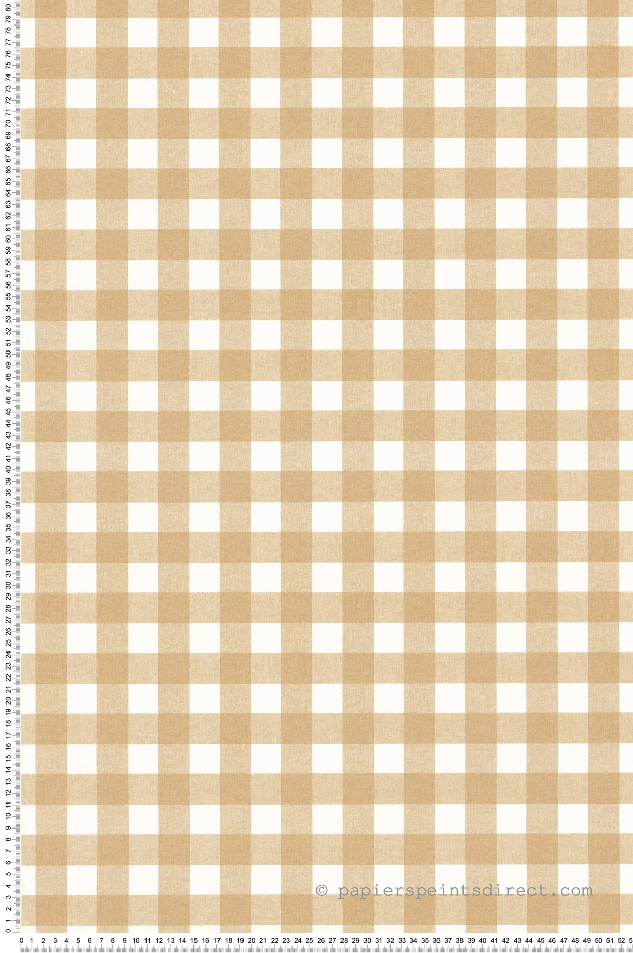 Papier peint Vichy Carreaux Victoria camel - Let's Go Girls! de Casélio | Réf. LGG104420231