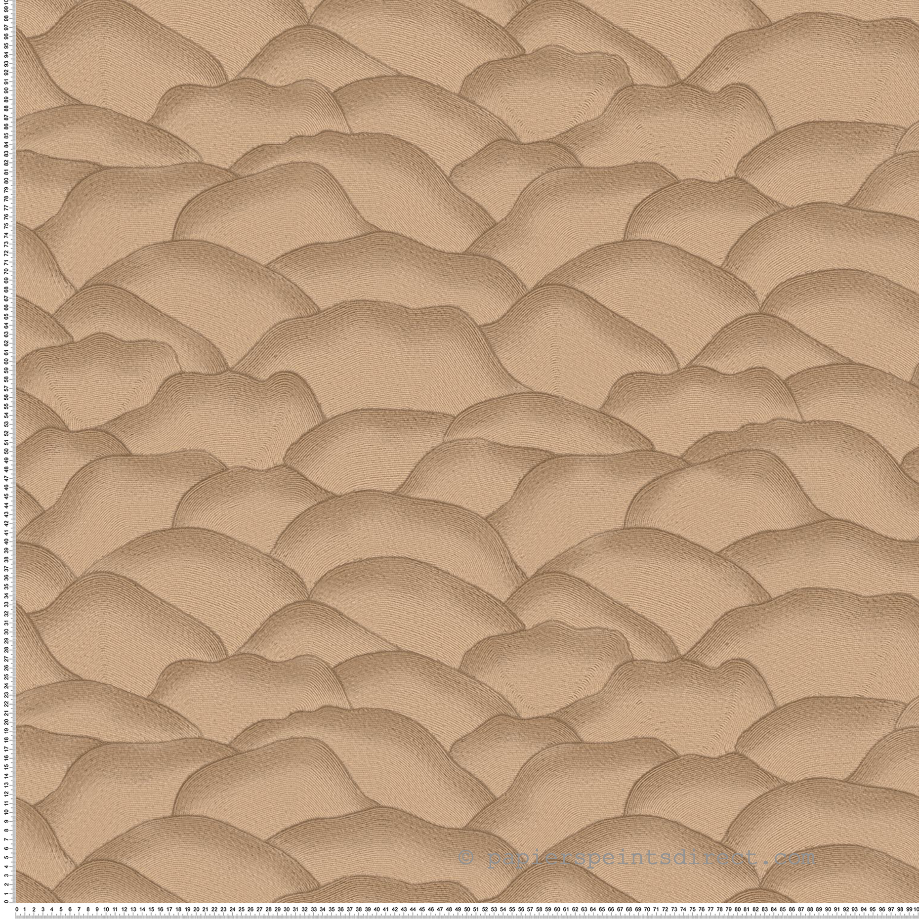 Papier peint Vagues Douces Ondula mordoré - Broderies de Casamance | Réf. CAS-76971426