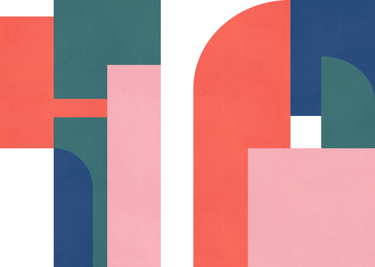 Papier peint panoramique Geometric Colours - Papier peint Komar Flair