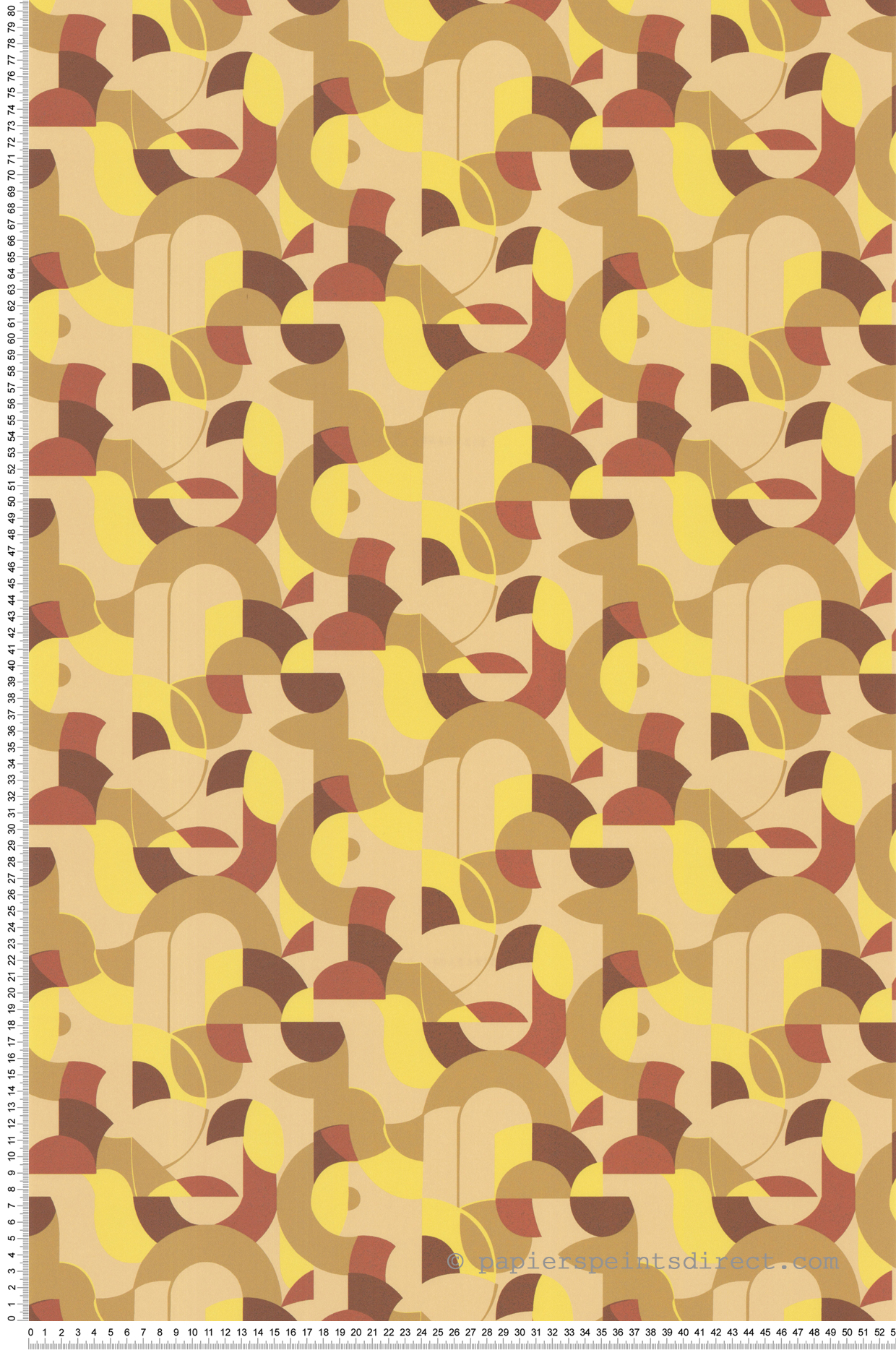Papier peint Géométrique Vintage jaune - Guy Laroche de Lutèce | Réf. LTC-51246408