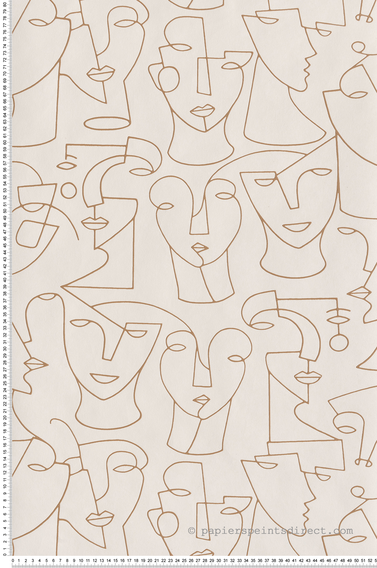 Papier peint Art Portrait beige et marron - Gallery de Casadéco | Réf. GLRY86161204