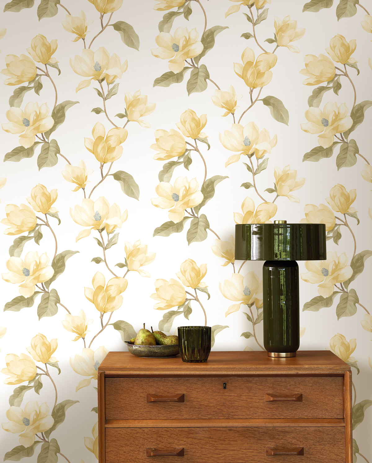 Papier peint Brume de Magnolia jaune beurre - Le Beau Jardin de Casadéco | Réf. BJAR202542002