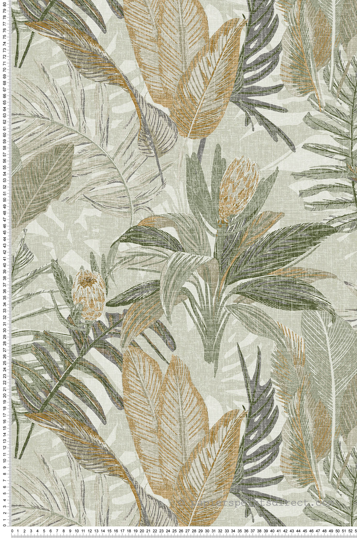 Papier peint Feuille Protéa vert ocre - Fidji de Lutèce | Réf. LTC-8505-4