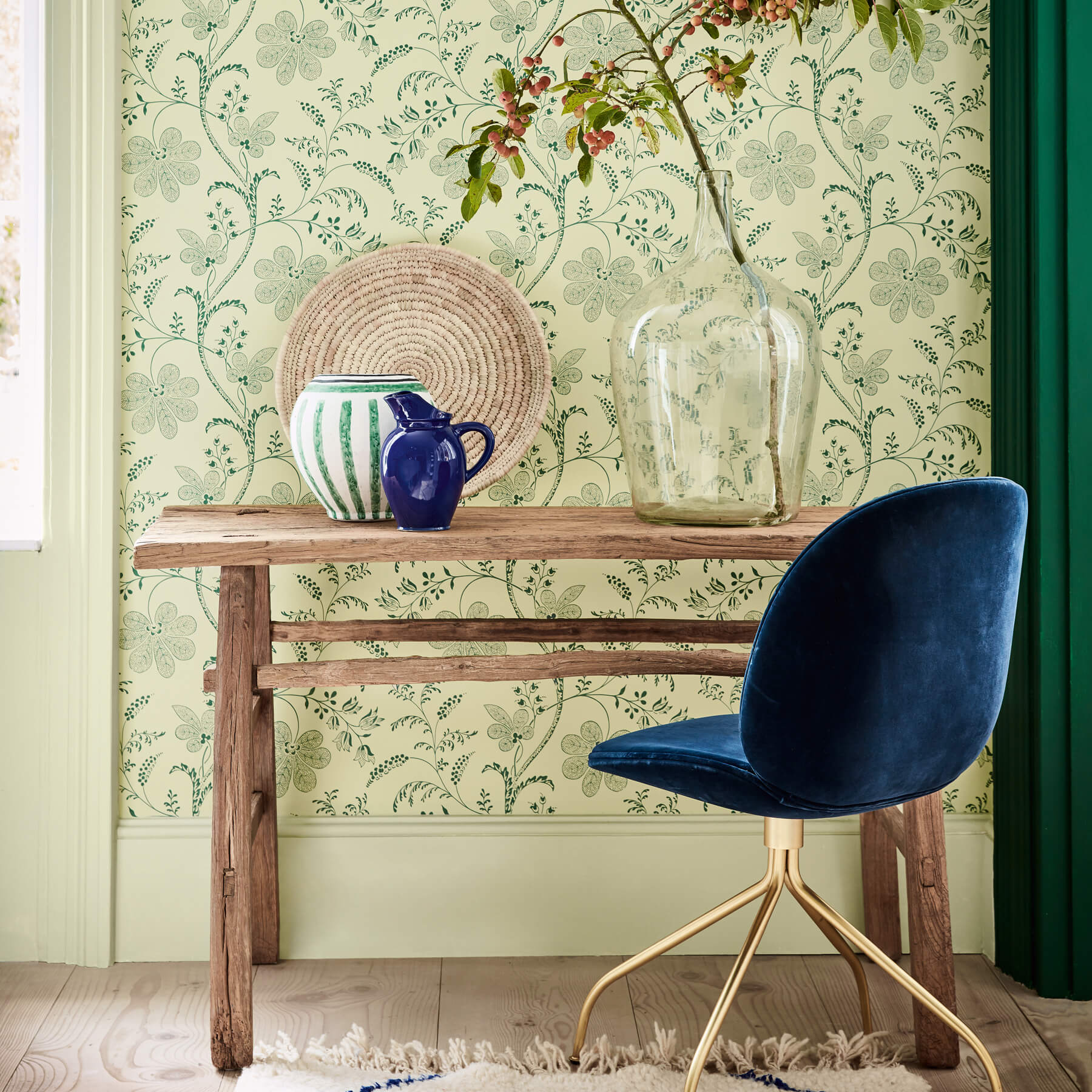 Papier peint Bedford Square Acorn - Collection London Wallpapers V de Little Greene AMB
