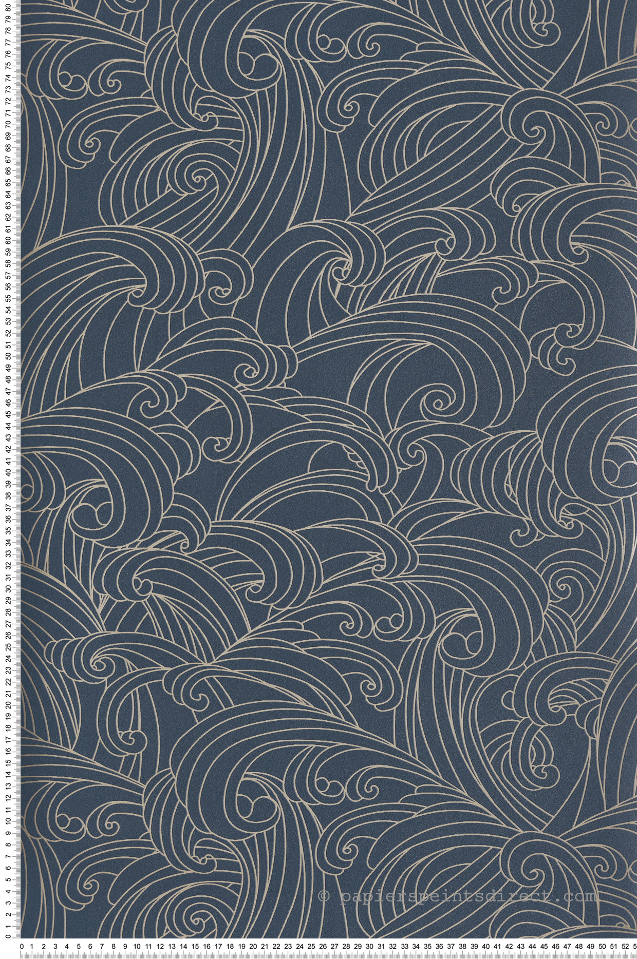 Papier Peint Mer Big Wave bleu doré - Elégance d'Ugépa | Réf. UGP-M62901