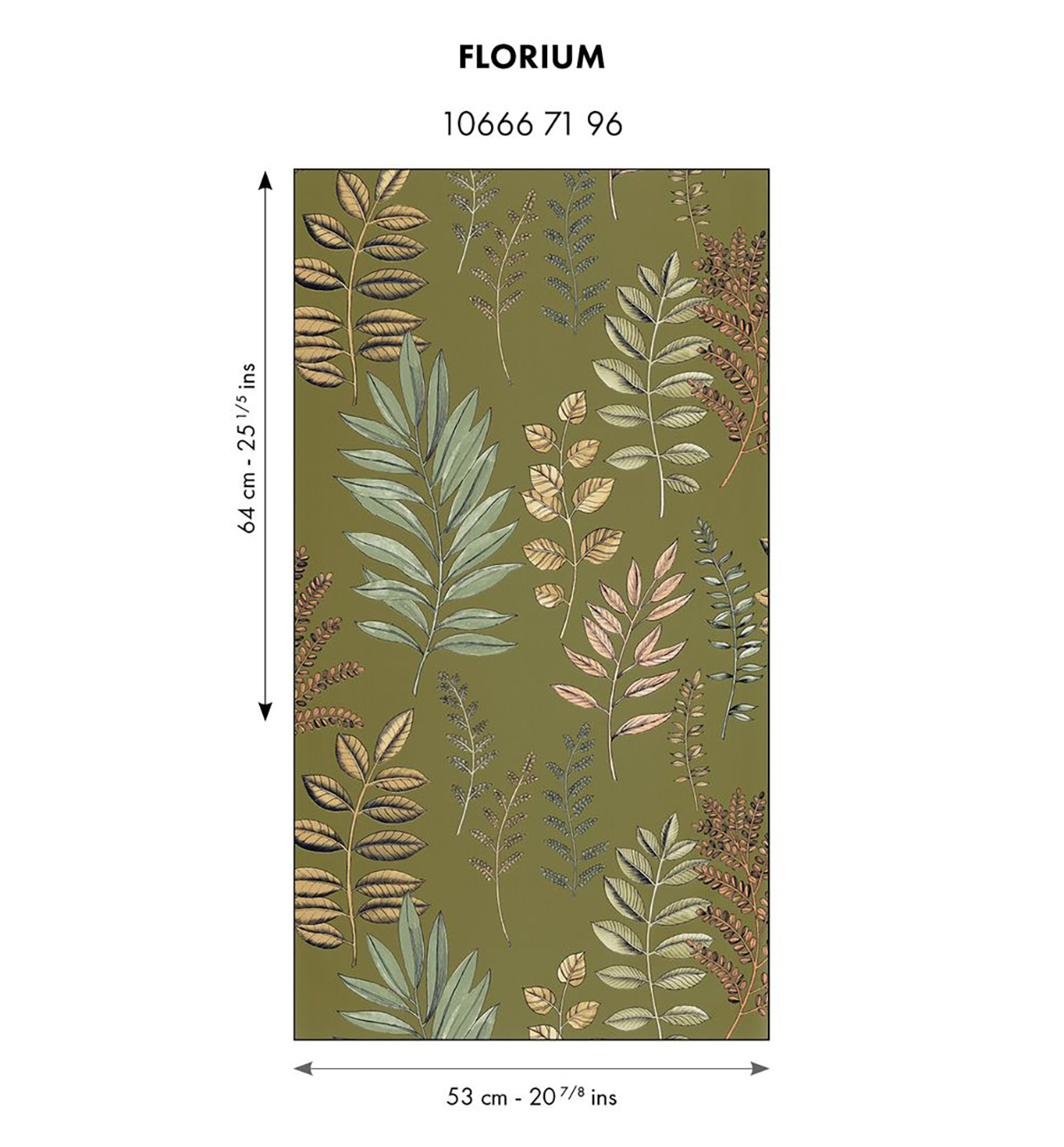 Papier peint Végétaux Florium vert mousse - Art of Botany de Casélio AMBR | Réf. AOB106667196