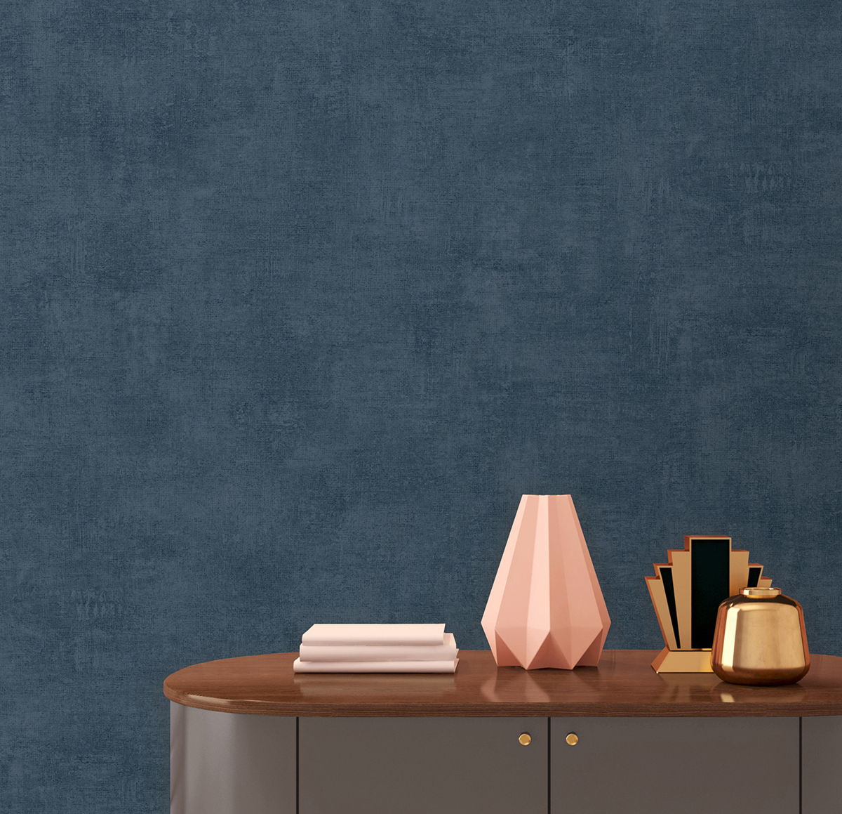 Papier Peint Uni Tissage Satiné bleu marine - Elégance d'Ugépa | Réf. UGP-A13711