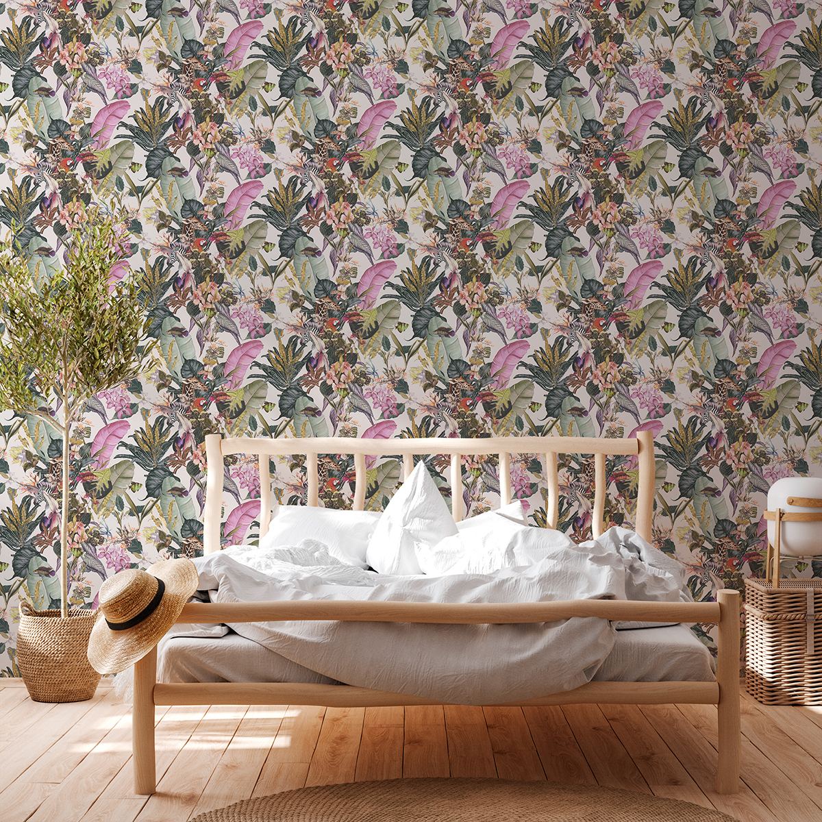 Papier peint Tropical et Animaux blanc - Dream Flowery de Architects Paper | AMB Réf. 38176-3