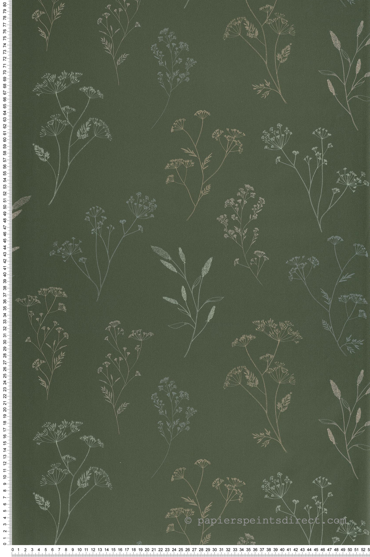 Papier peint Fleur Little Graminea vert anglais - Art of Botany de Casélio | Réf. AOB106687869