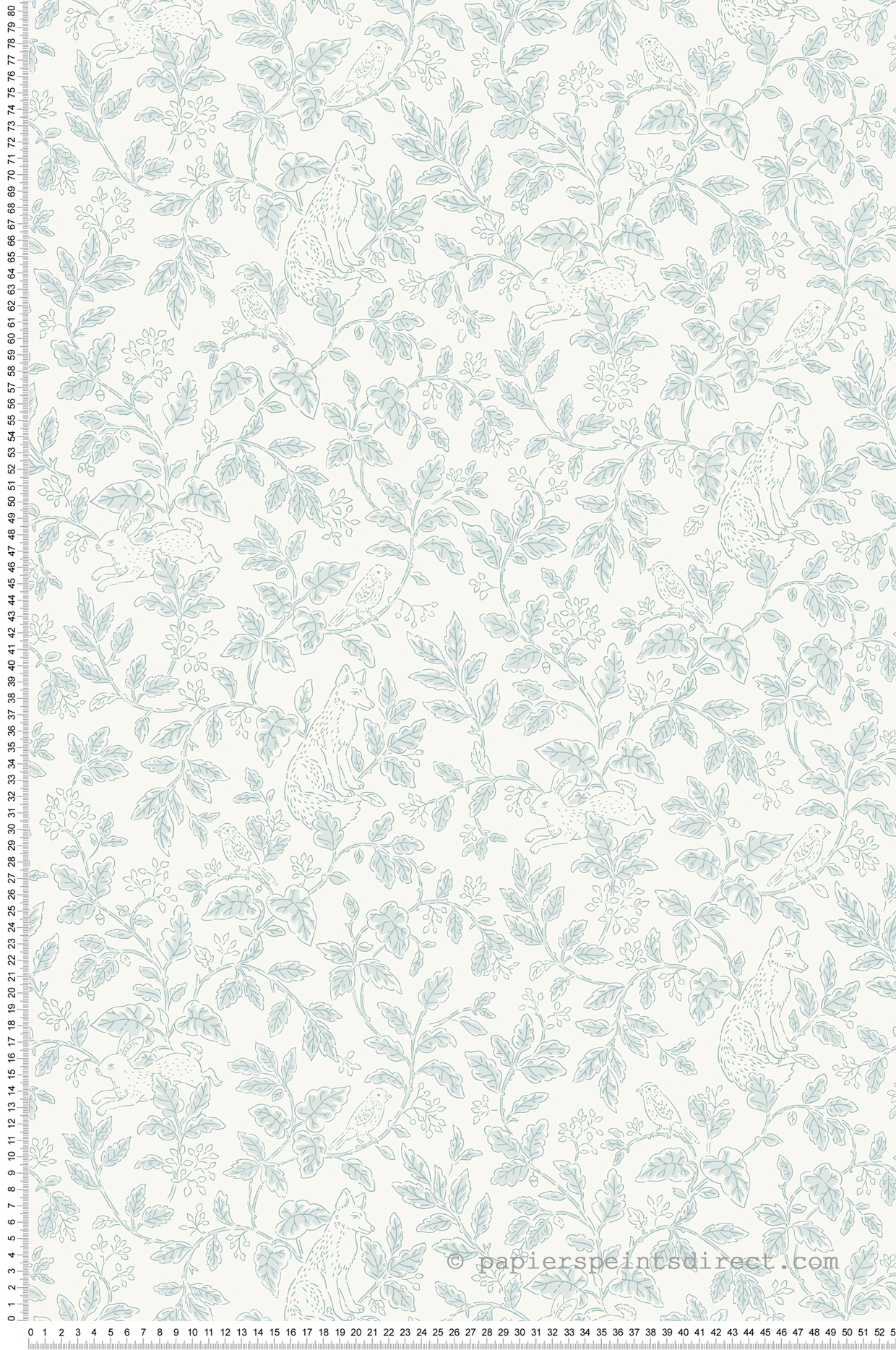 Papier peint Toile de Jouy Mini Wood bleu - Happy Kids Club de Casélio | Réf. HKC107670677