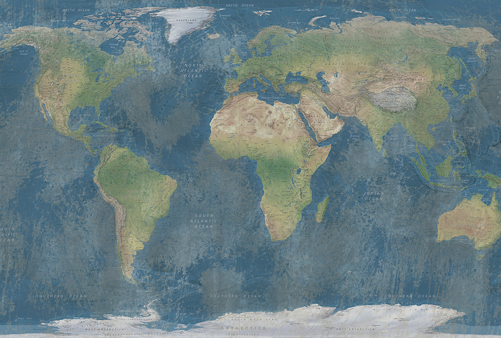 Papier peint panoramique Carte du monde - Référence APD-471-529-400x270 - Intissé 200g/m2 - Standard 400 x 270