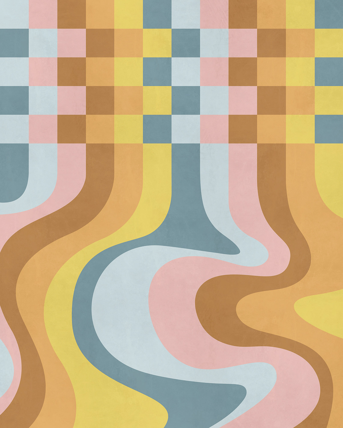 Papier peint panoramique Rétro Coloured Honey - Papier peint Komar Flair