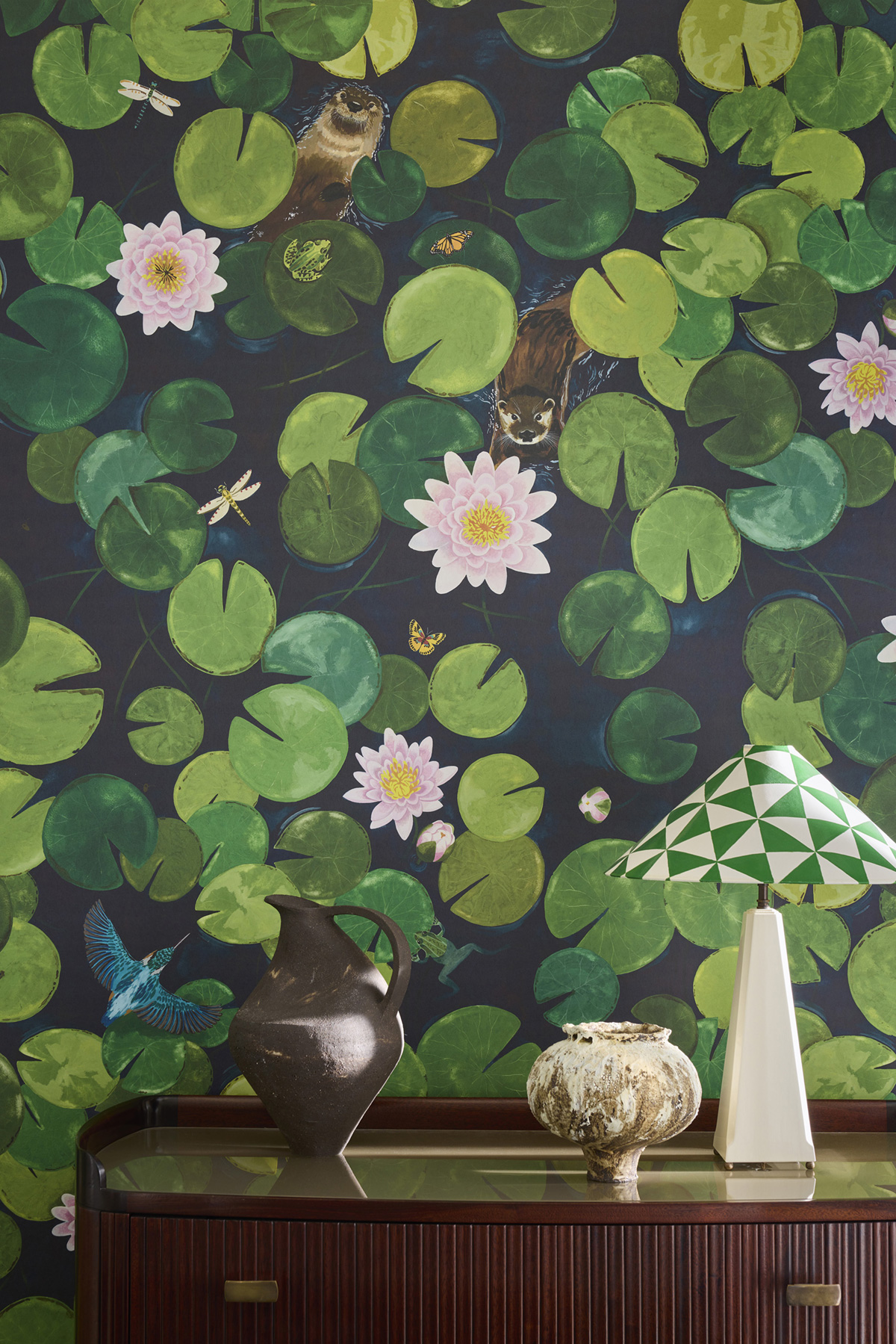 Papier peint panoramique Nénuphar Lily Pads Hopper - In The Garden de Little Greene AMB2 | Réf. 0234LPHOPPE