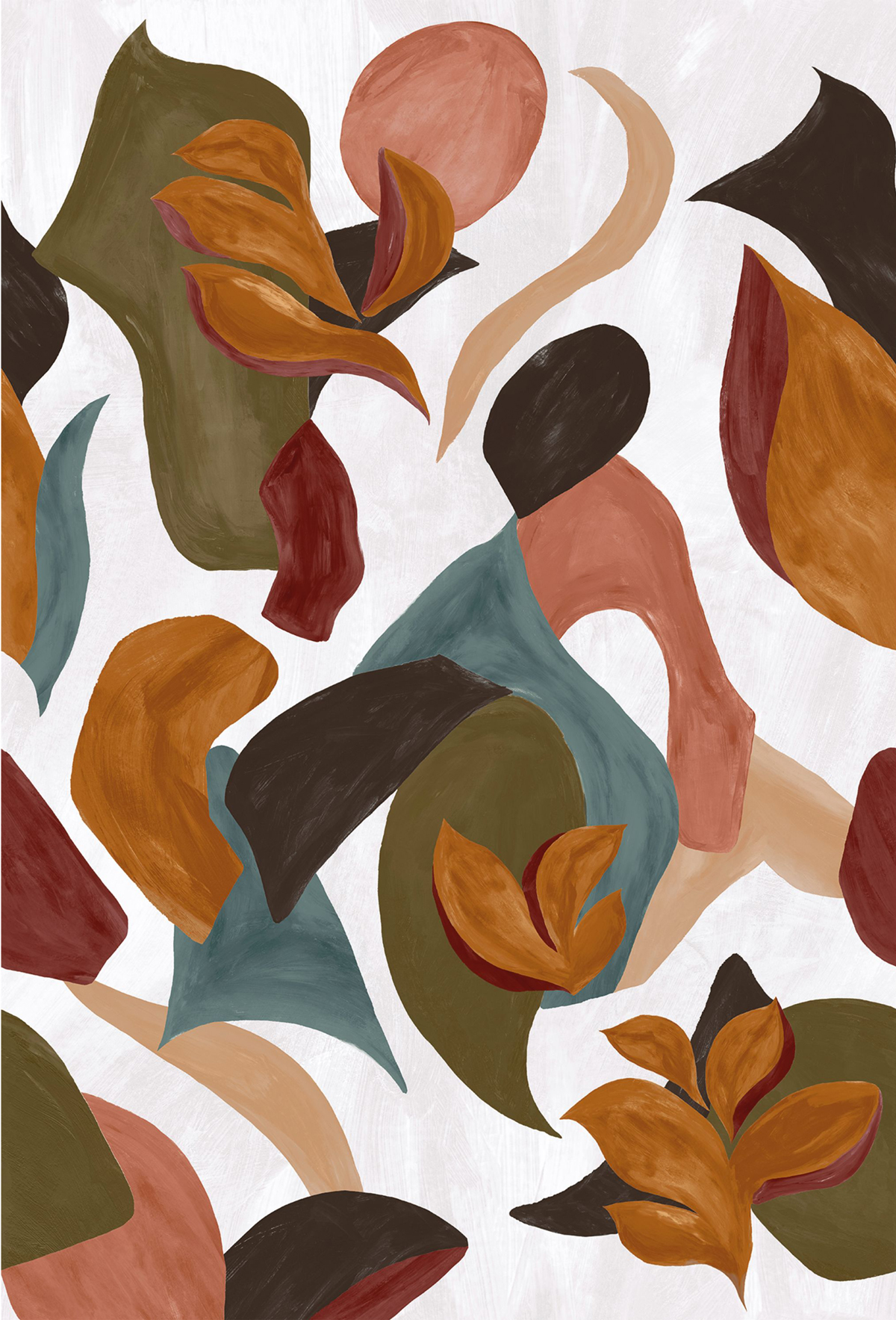 Papier peint Panoramique Mambo blanc multicouleurs - Panoramas 2 de Casamance | Réf. CAS-75672240