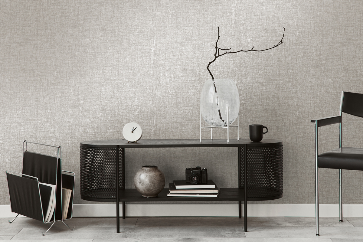 Papier peint Faux Uni Craquelé taupe argenté - Smart Surfaces d'A.S. Création | Réf. AS-395644