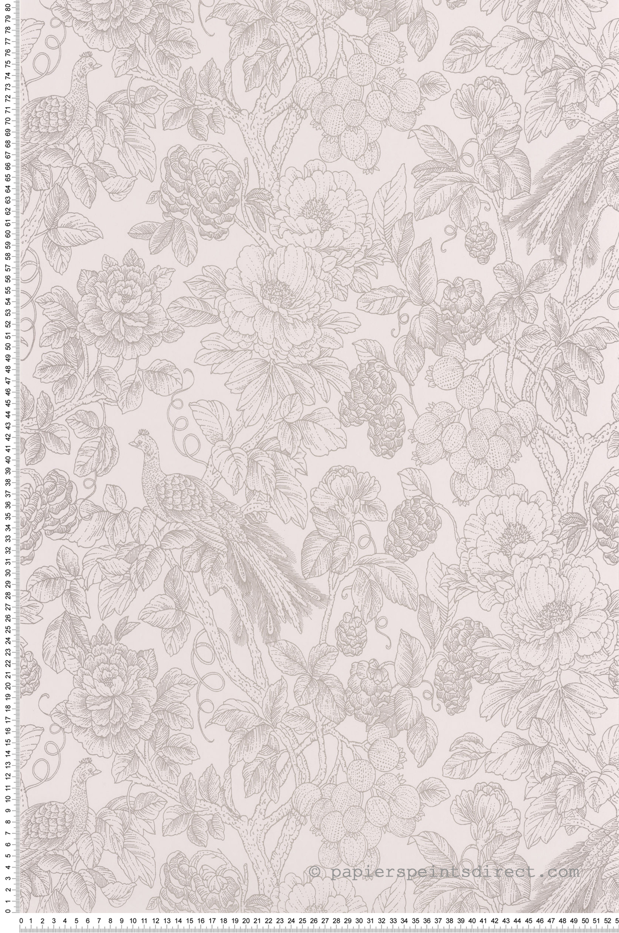 Papier peint Floral et Oiseau Feather blanc - Delicacy de Casadéco | Réf. DELY85361274
