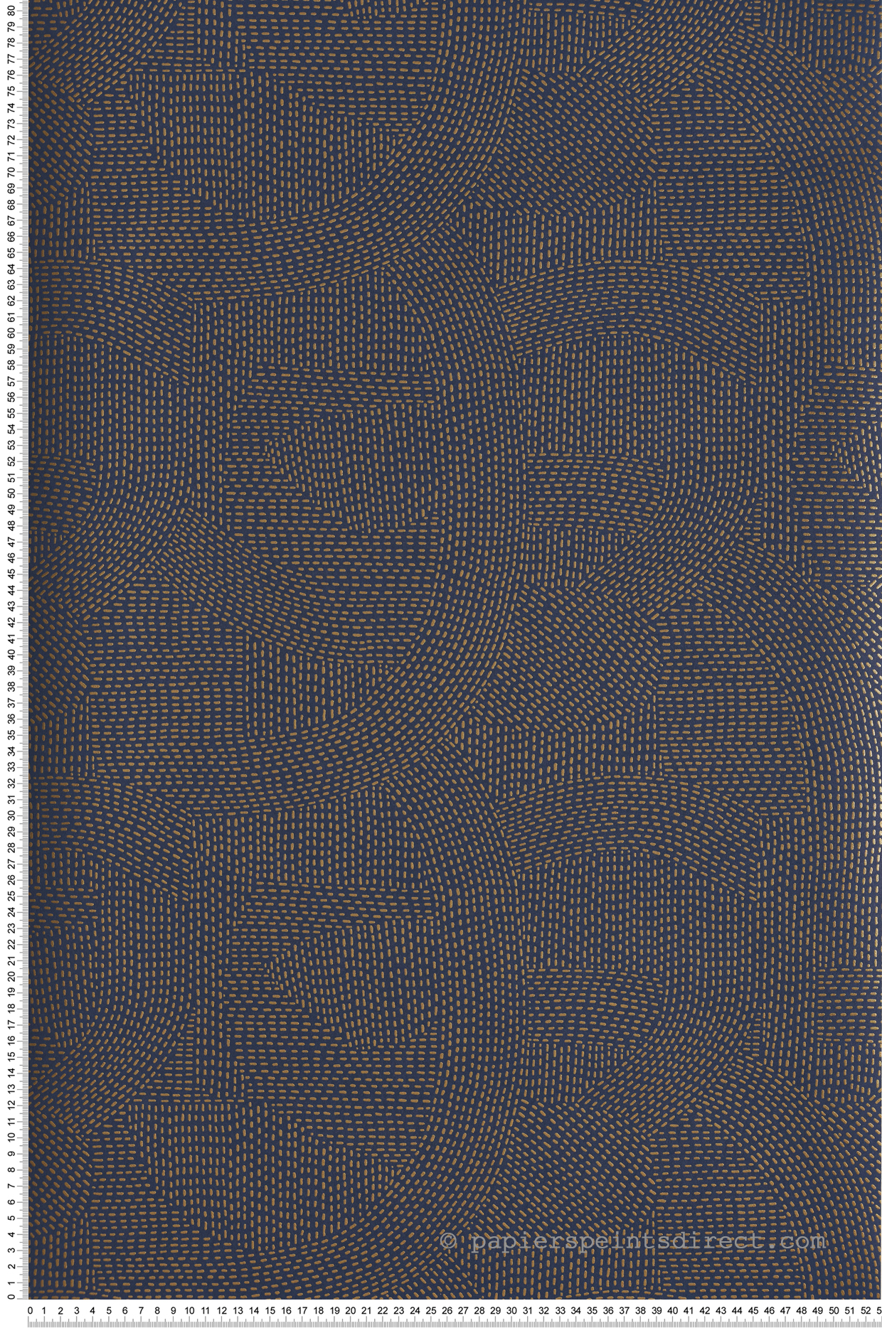 Papier peint Design Franz bleu marine - Printemps Viennois de Casamance | Réf. CAS-74791128