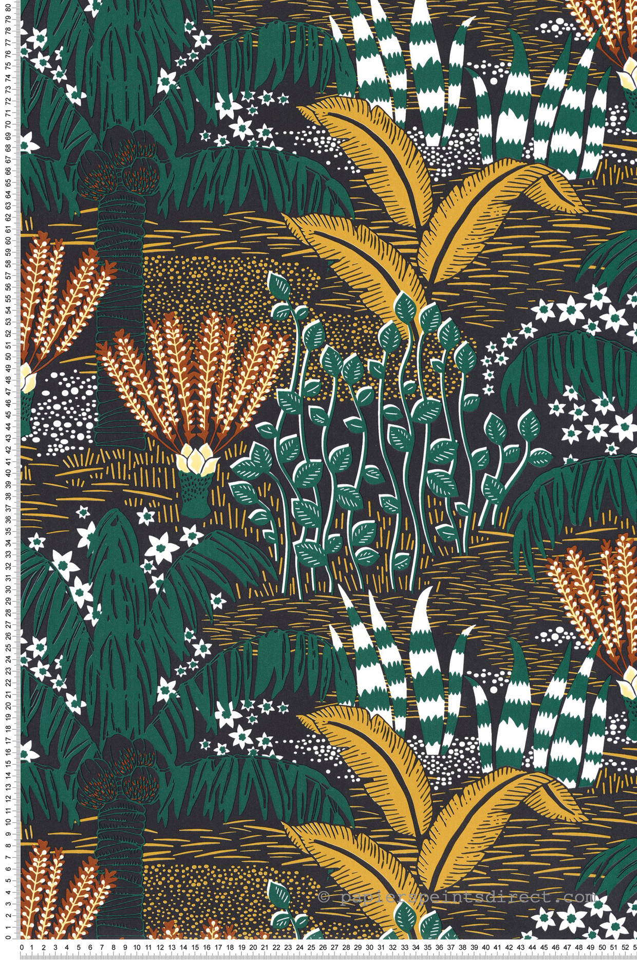 Papier peint Palmier Palmeraie vert noir - L'Epopée de Casélio | Réf. EPO103694237