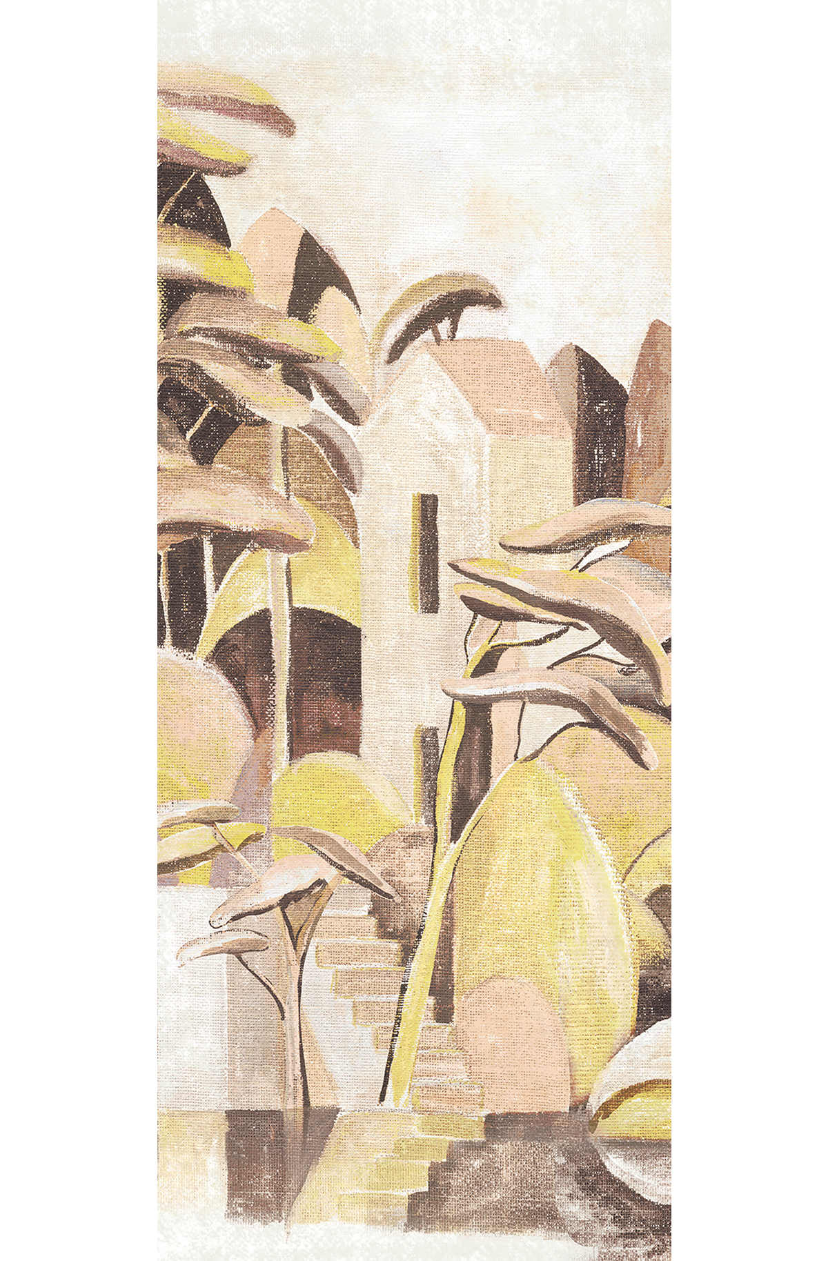 Papier peint panoramique Arbre Stylisé Cerreto vert citron - C H260 - Wall Designs IV de Masureel | Réf. MAS-DG4ILA3033-260