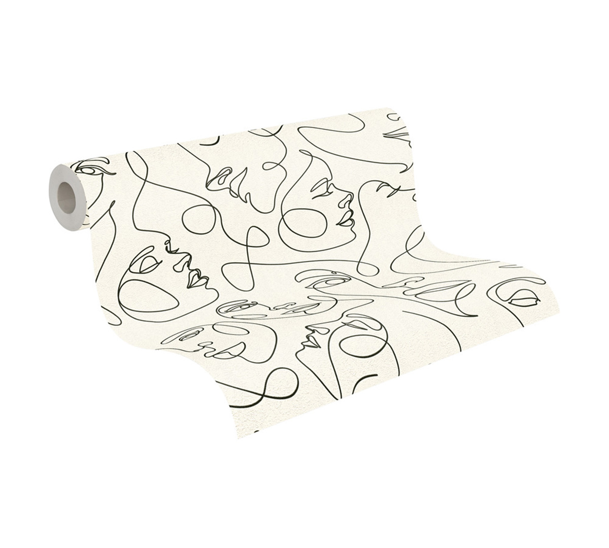 Papier peint Visages One Line Art noir blanc - Pintwalls 3 d'A.S. Création ROLL | Réf. AS-791721
